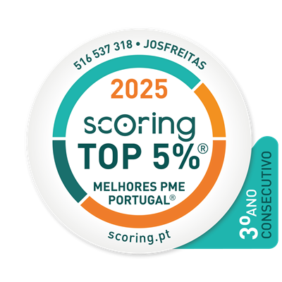 Selo Scoring TOP 5% — Melhores PME de Portugal 2025, 3.º ano consecutivo